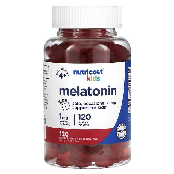 Nutricost, Kids, Melatonin, Ages 4+, 1 mg, 120 Gummies – Mega Vitamins