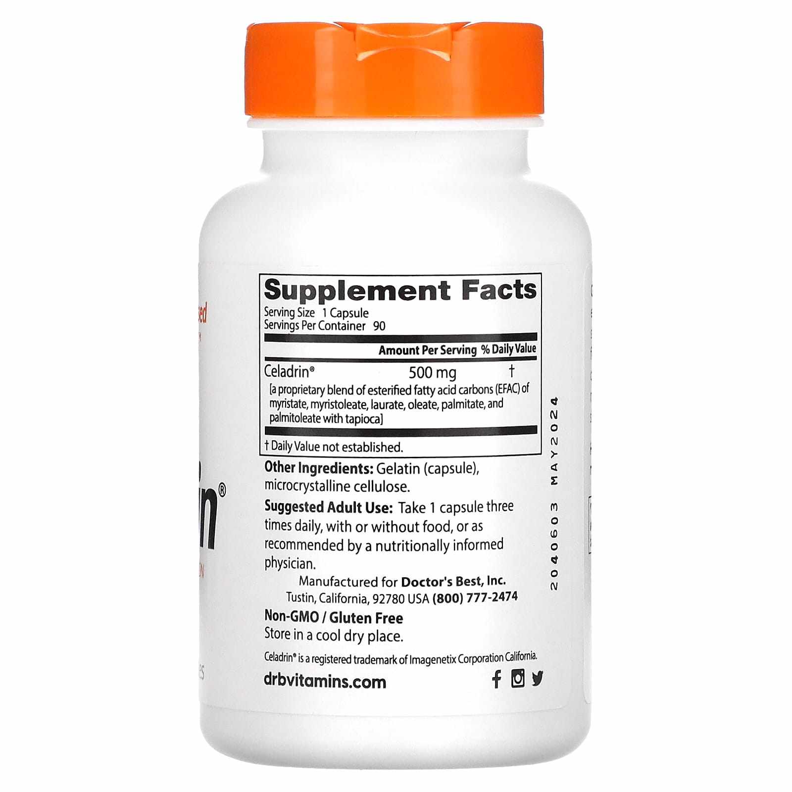 Doctor's Best, Celadrin, 500mg, 90 Capsules - Joint Comfort & Mobility