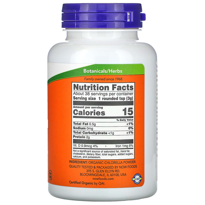 Now Foods, Chlorella, Certified Organic, 113 g - Dietary Supplements