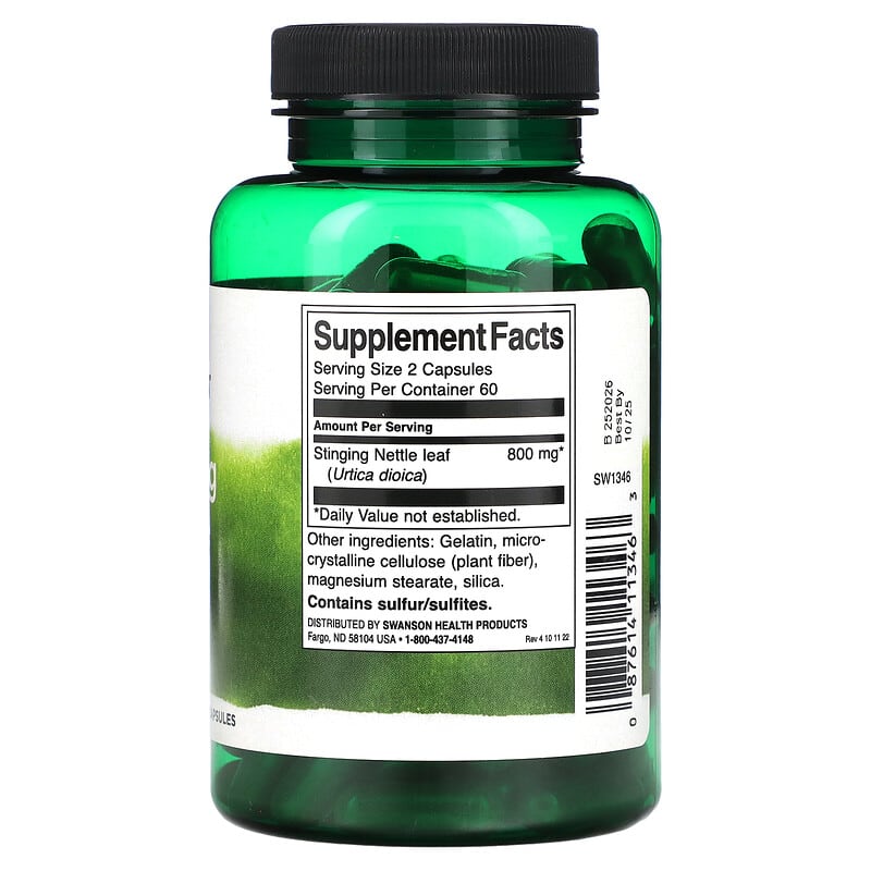 Swanson Premium Stinging Nettle Leaf 400mg 120 Capsules