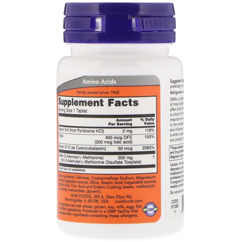 Now Foods SAMe 200mg 60 Tablets