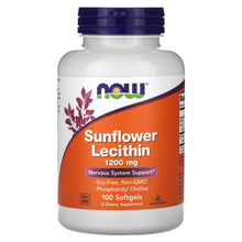 Load image into Gallery viewer, Now Foods, Sunflower Lecithin, 1200mg 100softgels