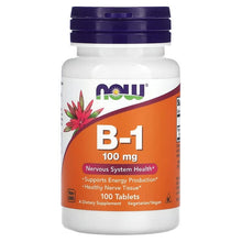 Load image into Gallery viewer, Now Foods Vitamin B1 100 Tablets