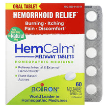 Load image into Gallery viewer, Boiron, HemCalm Tablets, Hemorrhoid Relief, Unflavored, 60 Meltaway Tablets