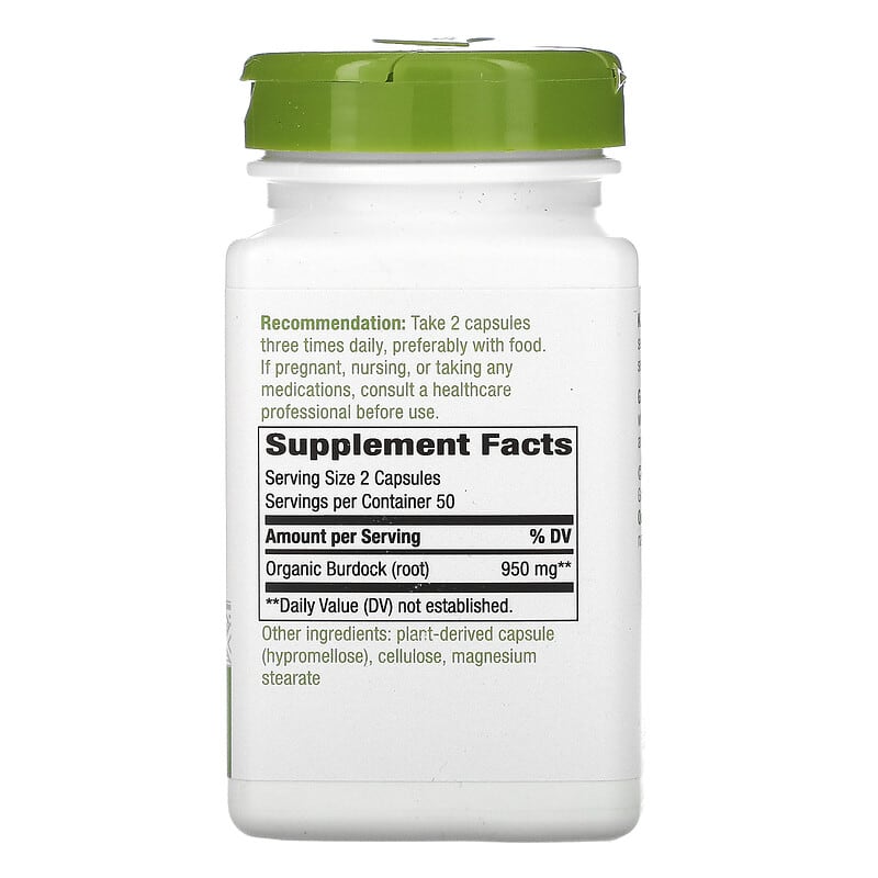 Nature's Way, Burdock Root, 950 mg, 100 Vegan Capsules (475 mg per Capsule) 70% OFF