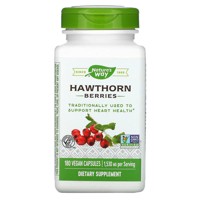 Nature's Way, Hawthorn Berries, 1,530 mg, 180 Vegan Capsules (510 mg per Capsule)