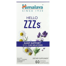 Load image into Gallery viewer, Himalaya, Hello ZZZs, 60 Vegan Capsules