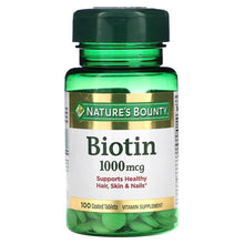 Load image into Gallery viewer, Nature&#39;s Bounty, Biotin, 1,000 mcg, 100 Coated Tablets