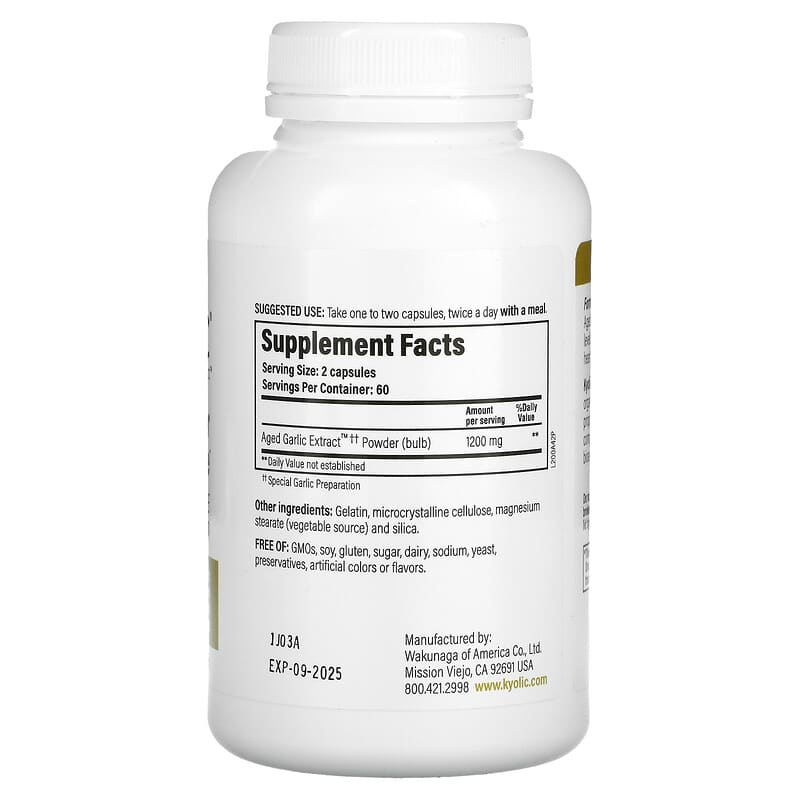 Kyolic, Aged Garlic Extract, Cardiovascular & Immune, 120 Capsules