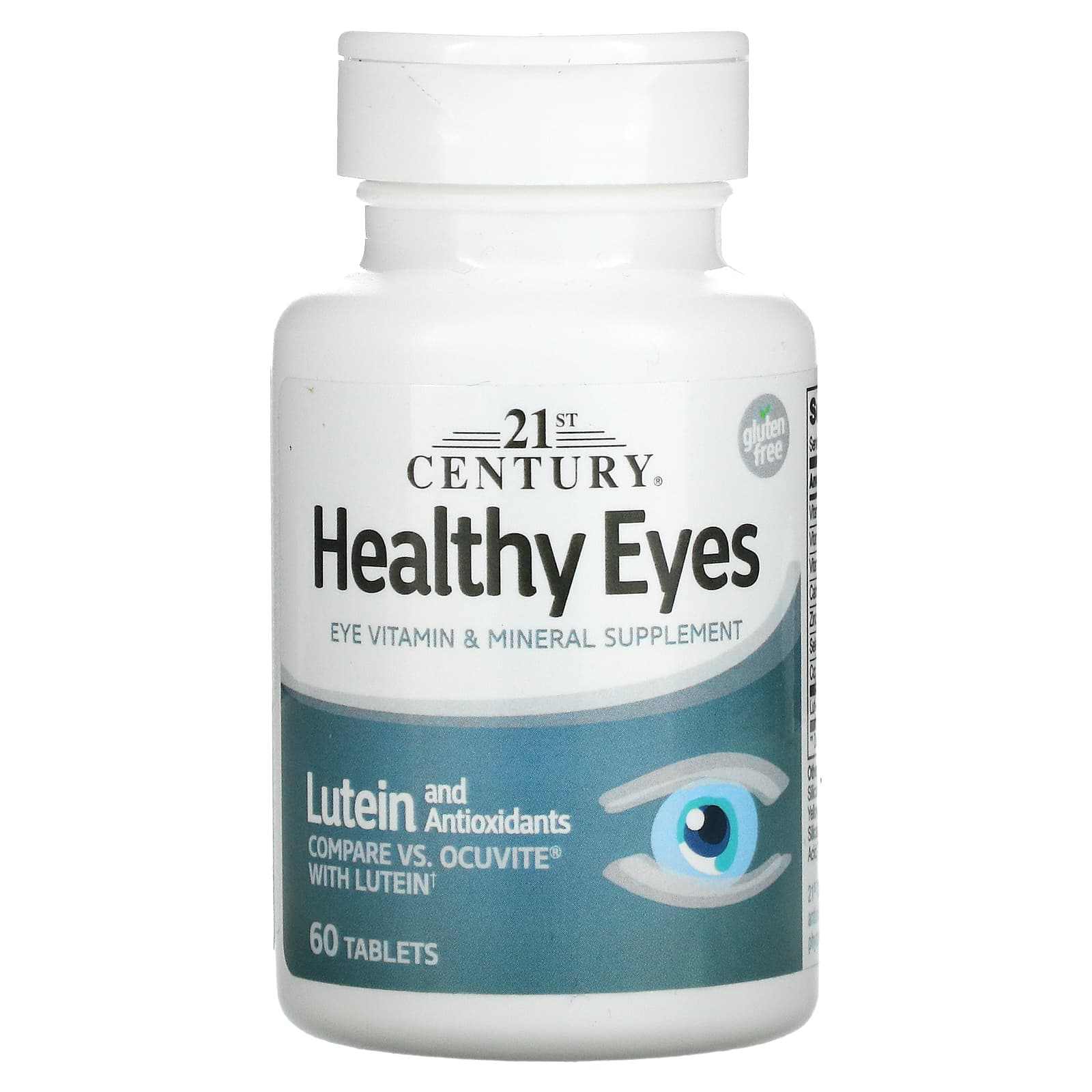21st Century Healthy Eyes eye vitamin and mineral supplement with lutein and antioxidants, gluten free, 60 tablets bottle