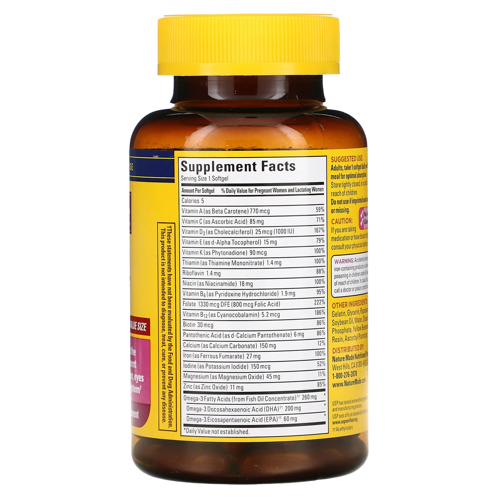 Nature Made Prenatal Multi + DHA 90 Softgels - Dietary Supplement