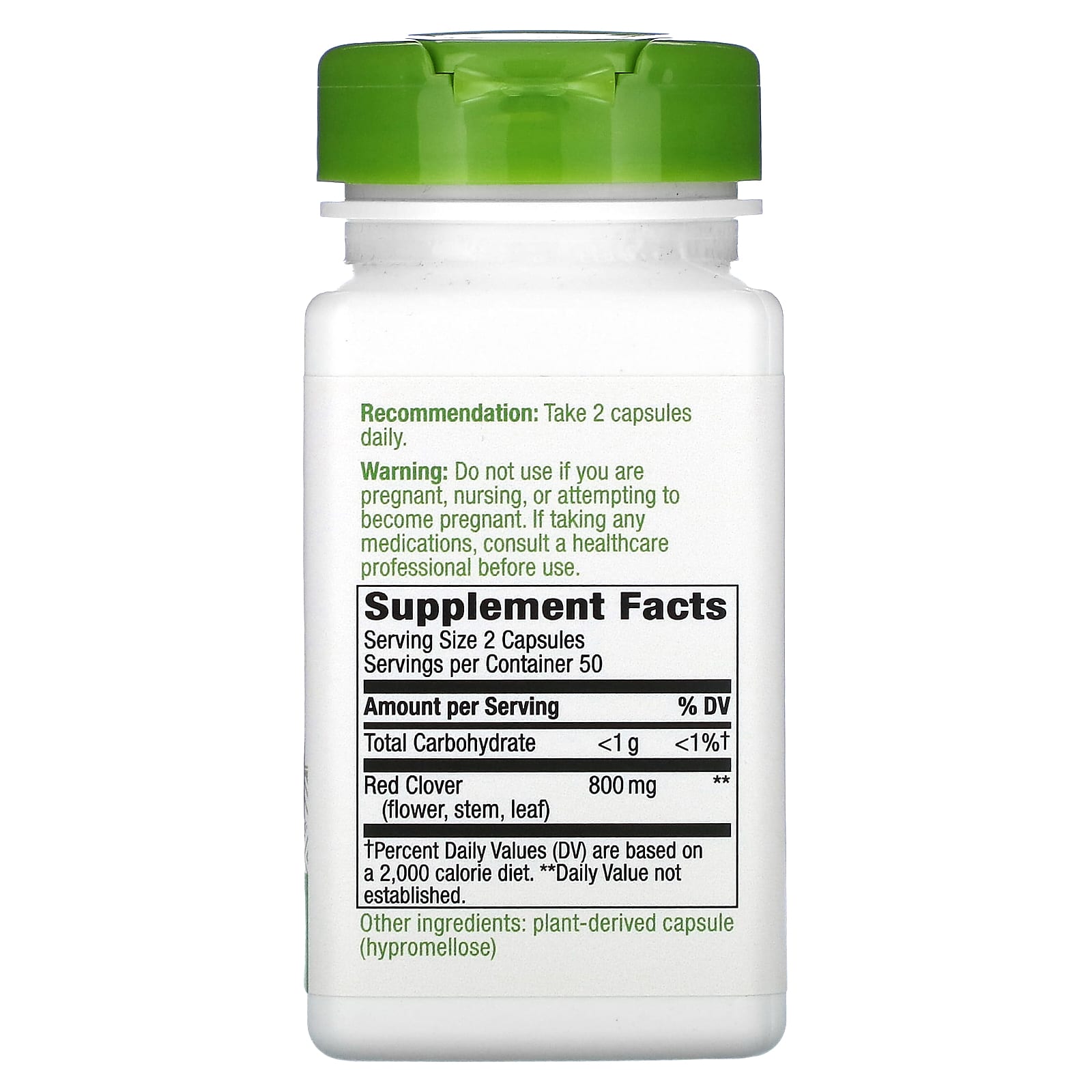 Nature's Way Red Clover Blossom & Herb 400 mg 100 Capsules