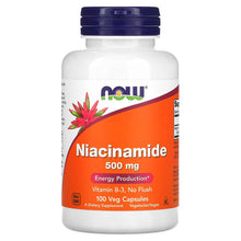 Load image into Gallery viewer, Now Foods, Niacinamide, Vitamin B-3, 500mg, 100 Capsules