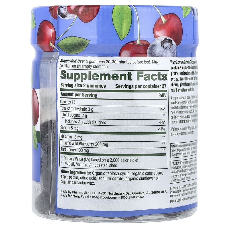 MegaFood, Melatonin, Berry, 54 Gummies