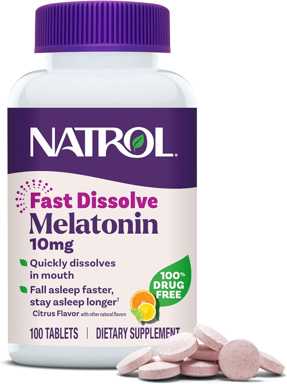 Natrol Melatonin 10mg Fast Dissolve Tablets - Strawberry ,100 Tabs
