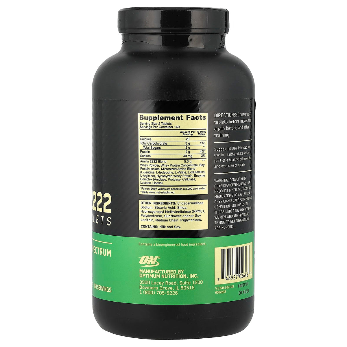 Optimum Nutrition Superior Amino 2222 Bottle - View #13
