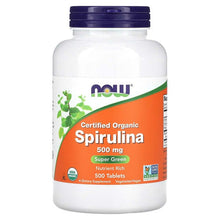 Load image into Gallery viewer, NOW Foods, Certified Organic Spirulina, 500 mg, 500 Tablets