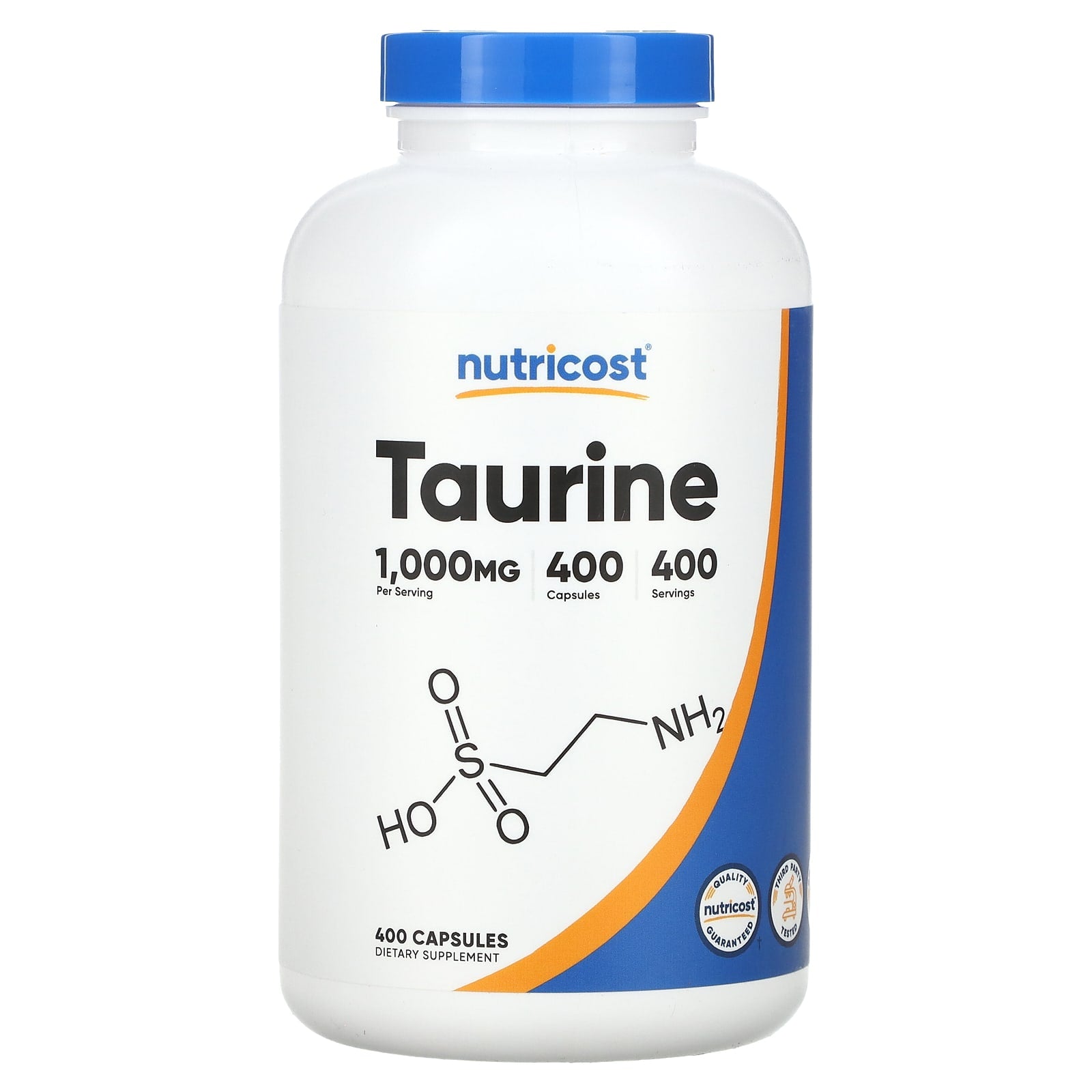 Nutricost, Taurine, 1,000 mg, 400 Capsules