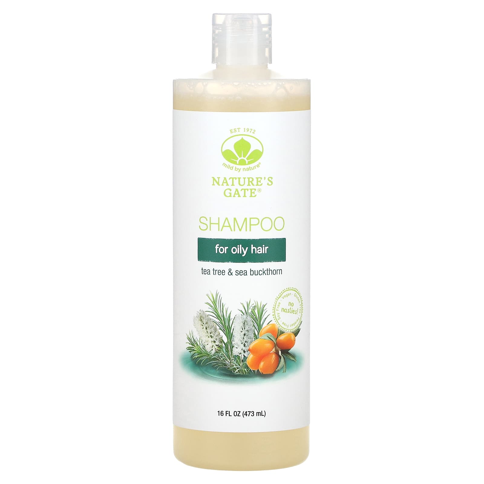 Mild By Nature, Tea Tree & Sea Buckthorn Shampoo for Oily Hair, 16 fl oz (473 ml)