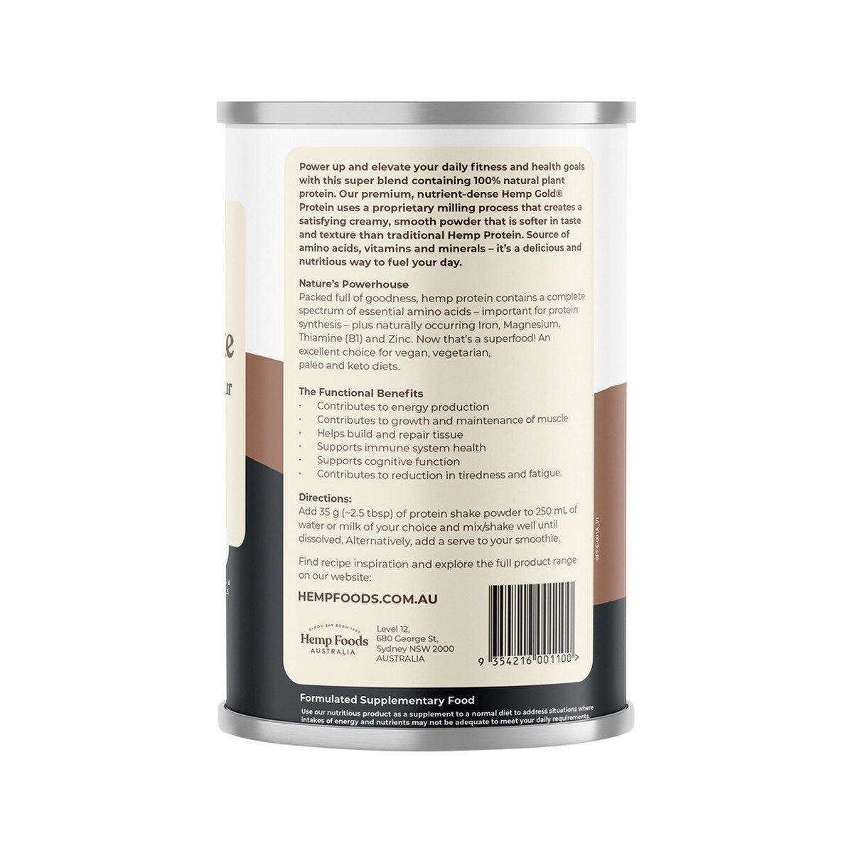 Hemp Foods Australia Hemp Protein Shake Chocolate Espresso 420g