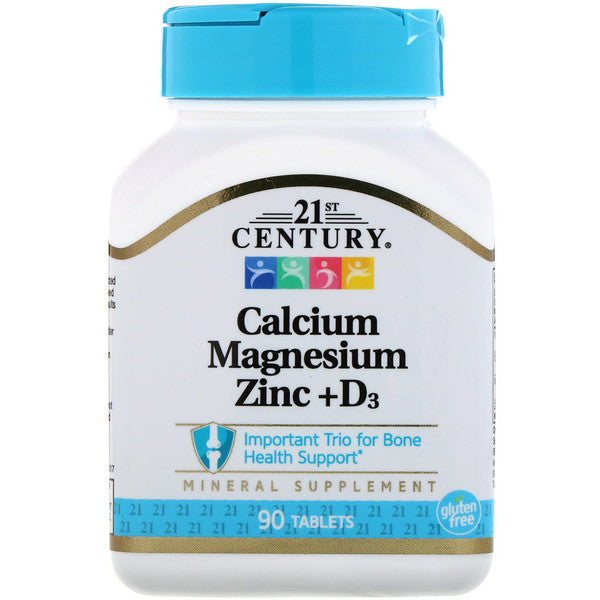 Buy 21st Century Calcium Magnesium Zinc + D3 90 Tablets Online Megavitamins Online Supplements Store Australia
