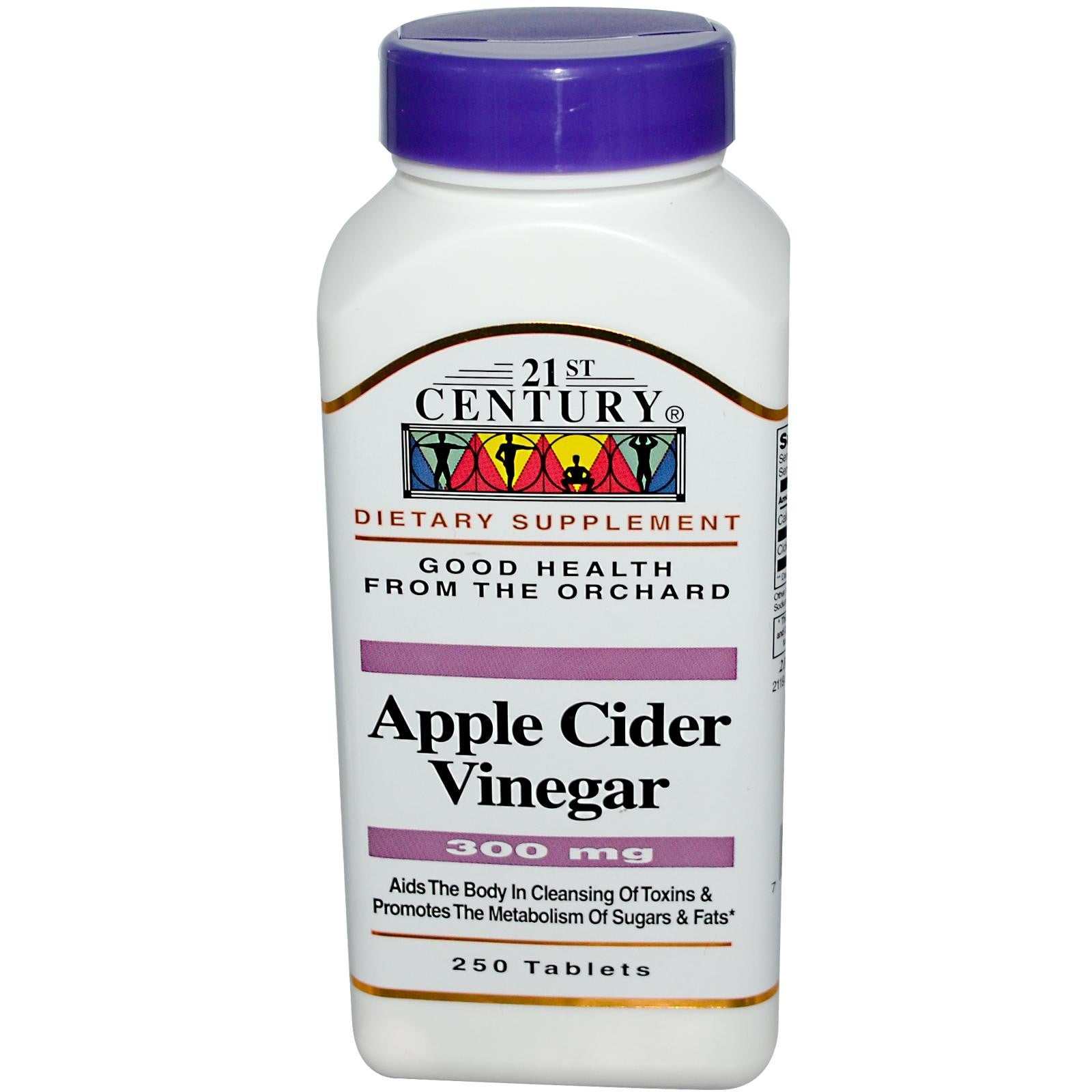 Buy 21st Century Health Care Apple Cider Vinegar 300 mg 250 Tablets Online - Megavitamins Online Supplements Store Australia