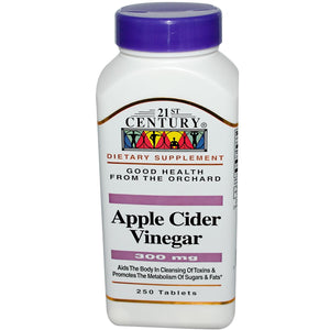 Buy 21st Century Health Care Apple Cider Vinegar 300 mg 250 Tablets Online - Megavitamins Online Supplements Store Australia