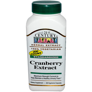 Buy 21st Century Health Care Cranberry Extract Standardised 200 Veggie Capsules Online - Megavitamins Online Supplements Store Australia