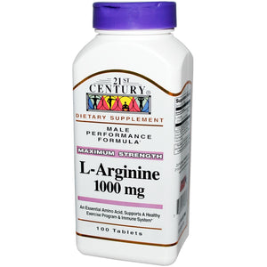  Buy 21st Century Healthcare L-Arginine Maximum Strength 1000mg 100 Tablets Online - Megavitamins Online Supplements Store Australia