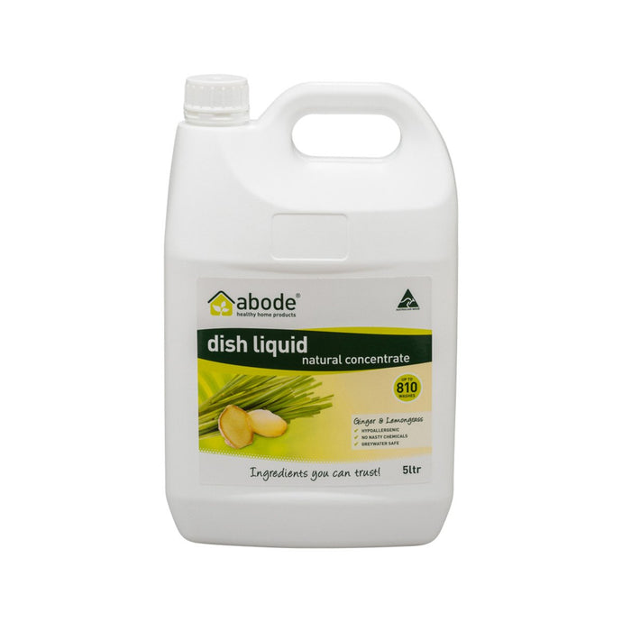 Buy Abode Dish Liquid Concentrate Ginger & Lemongrass 5L Online - Megavitamins Online Supplements Store Australia