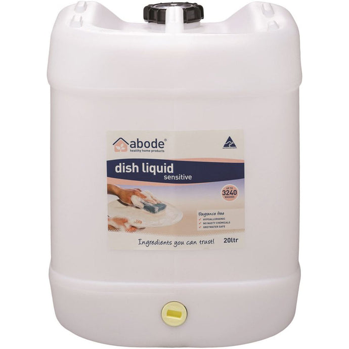 Buy Abode Dish Liquid Concentrate Sensitive/Zero 20L Drum With Tap Online - Megavitamins Online Supplements Store Australia