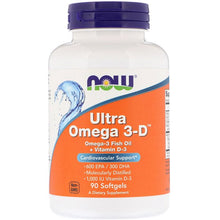 Load image into Gallery viewer, Now Foods Ultra Omega 3-D 90 Softgels