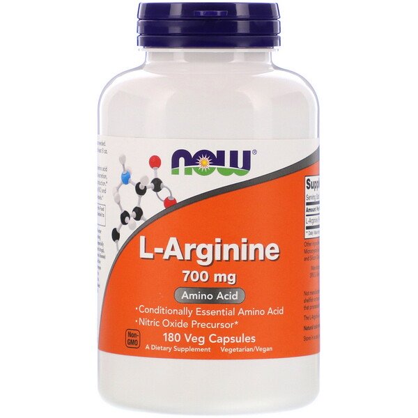 Now Foods L-Arginine 700mg 180 Veg Capsules