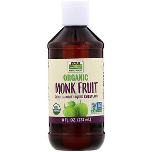Now Foods Real Food Organic Monk Fruit Zero-Calorie Liquid Sweetener 8 fl oz (237 ml)