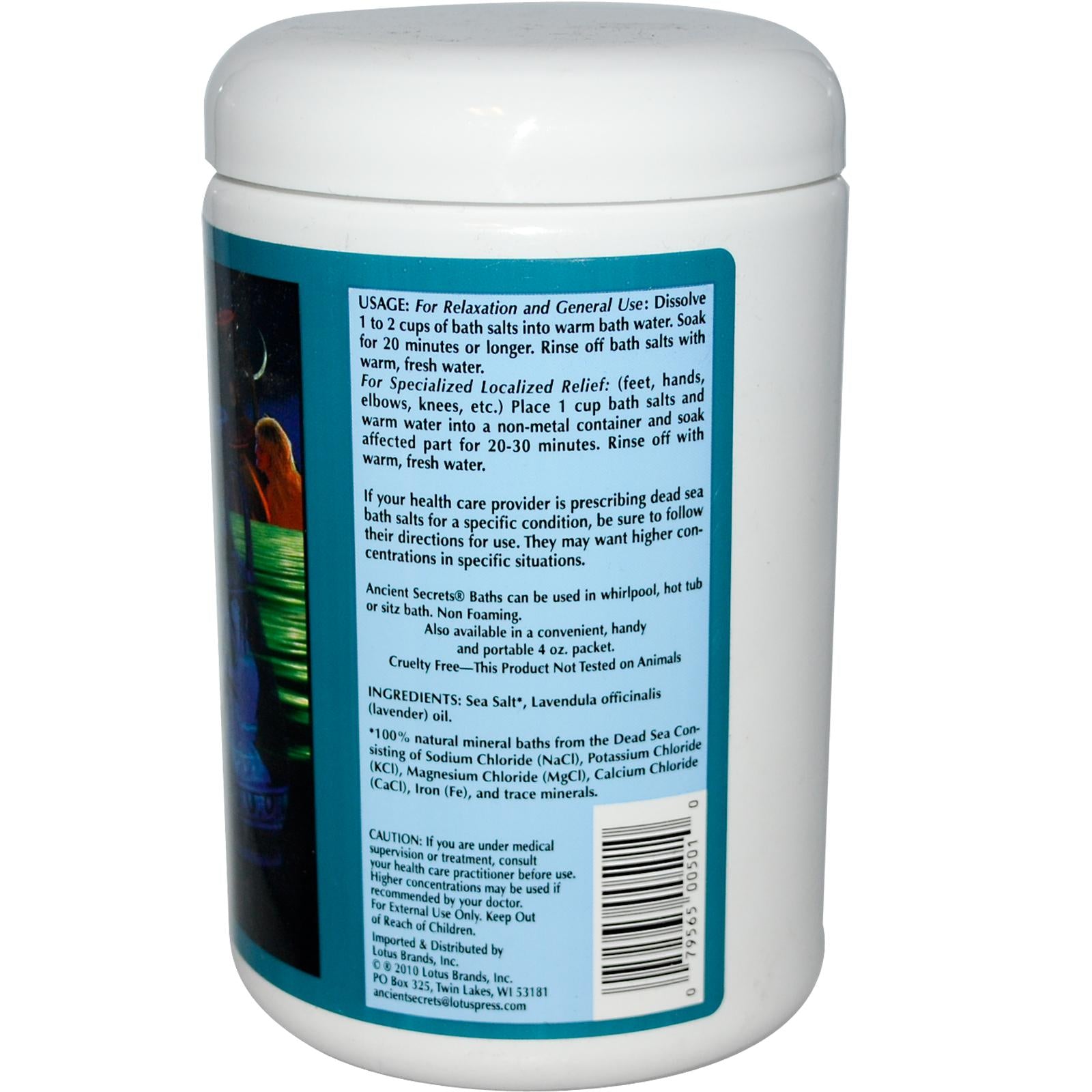 Ancient Secrets Lotus Brand Inc., Aromatherapy Dead Sea Mineral Bath Lavender (908g)