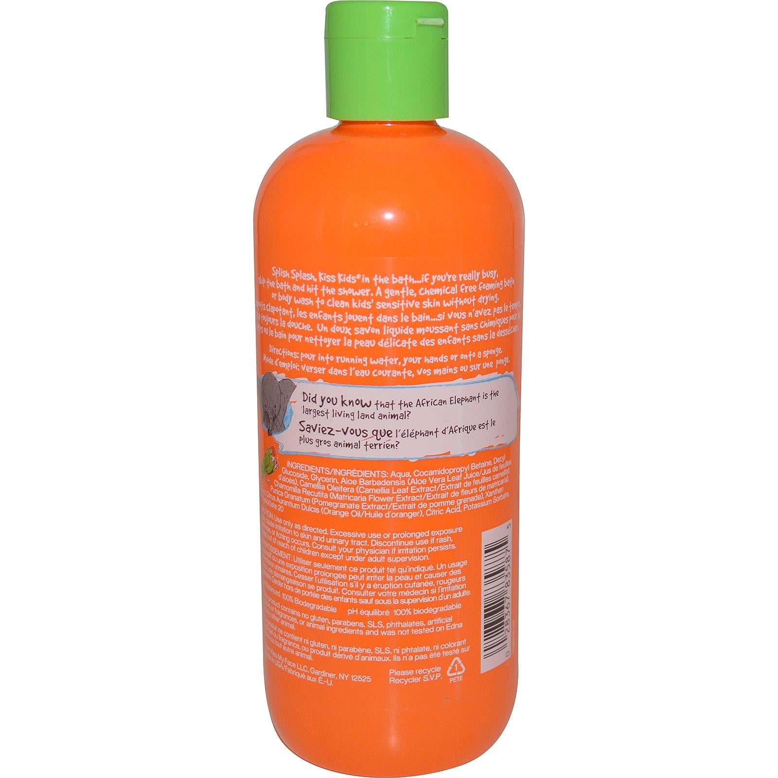 Kiss My Face, Natural Kids Bubble Wash, Orange U Smart, (354ml)