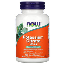 Load image into Gallery viewer, Now Foods Potassium Citrate 99mg 180 Capsules - Dietary Supplement