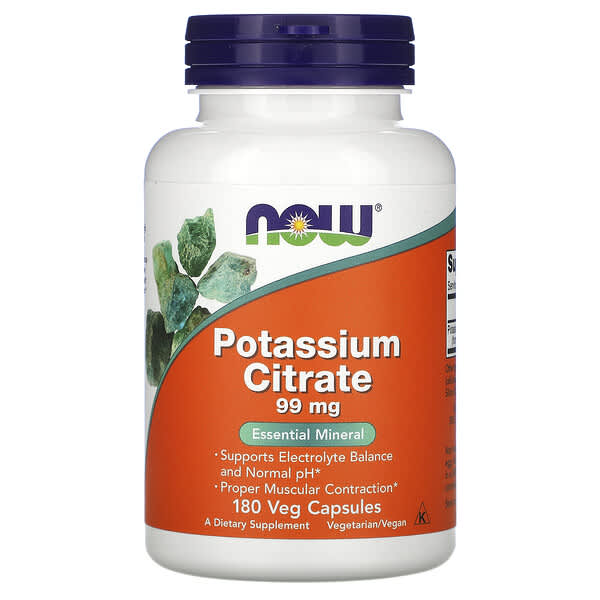 Now Foods Potassium Citrate 99mg 180 Capsules - Dietary Supplement