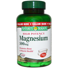 Load image into Gallery viewer, Nature&#39;s Bounty, Magnesium, 500mg, 200 Tablets ... VOLUME DISCOUNT
