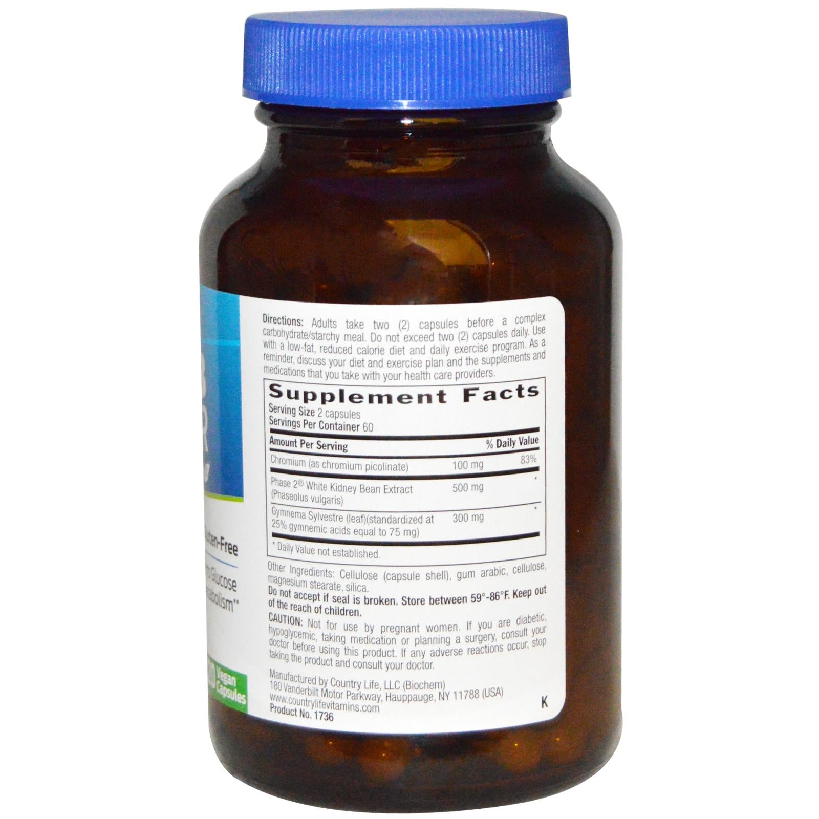 Country Life, Gluten Free, BioChem, Carb Phaser 100, With Phase 2, 120 Veggie Caps