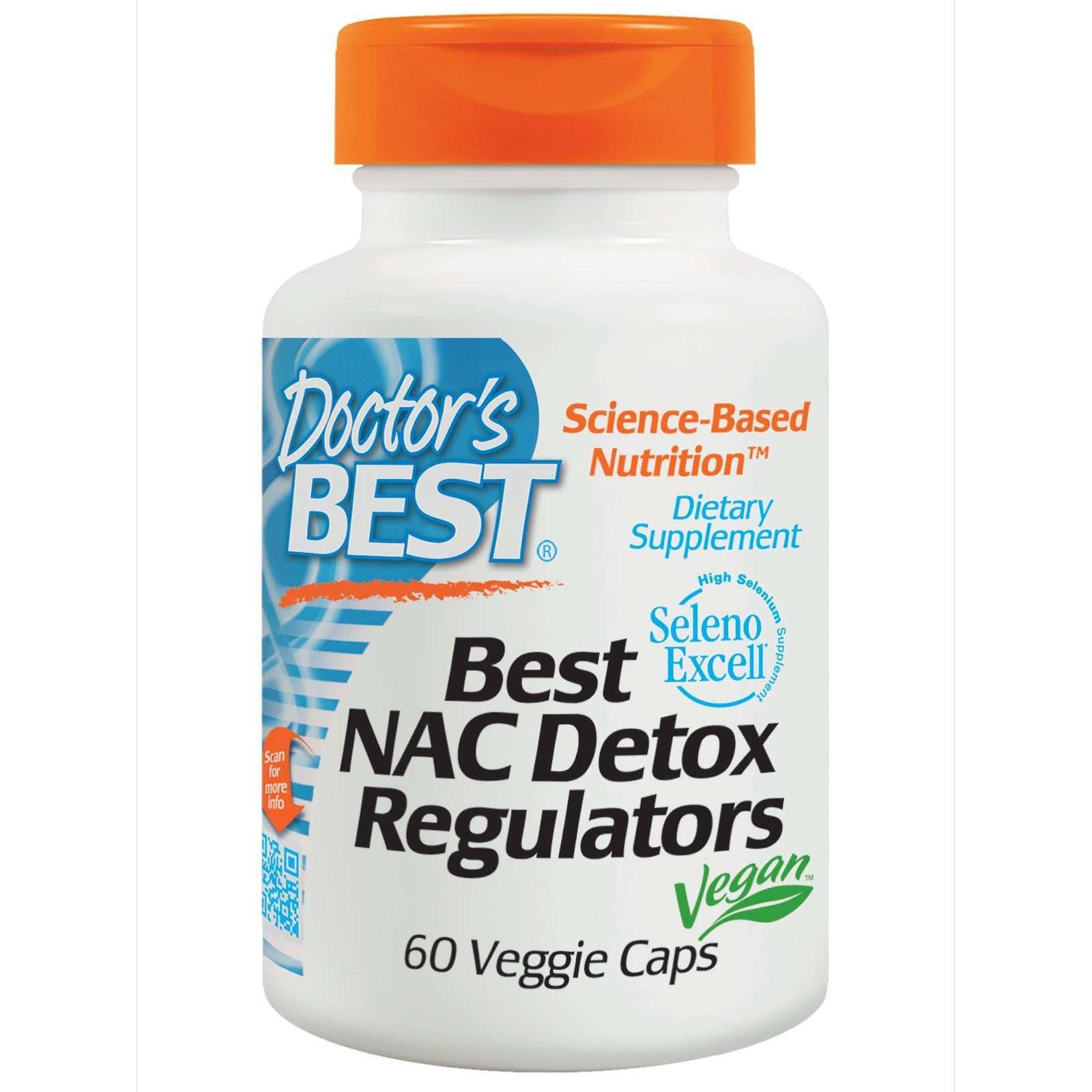 Doctor's Best Best NAC Detox Regulators dietary supplement with NAC, selenium, molybdenum in veggie capsules, 60 count