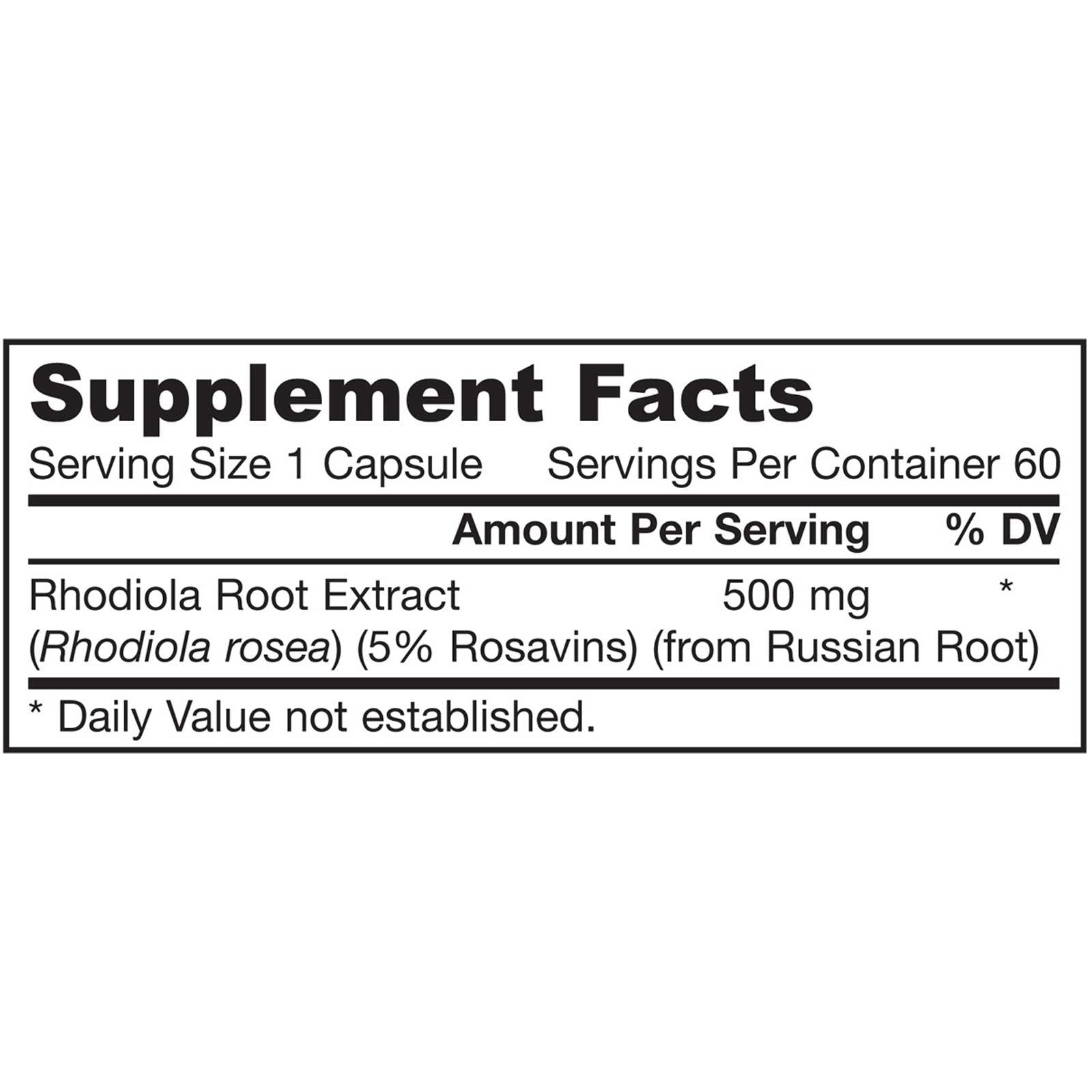 Jarrow Formulas, Rhodiola Rosea, 500mg, 60 Capsules