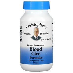 Christopher's Original Formulas Blood Circulation Formula 475mg 100 Vegetarian Caps