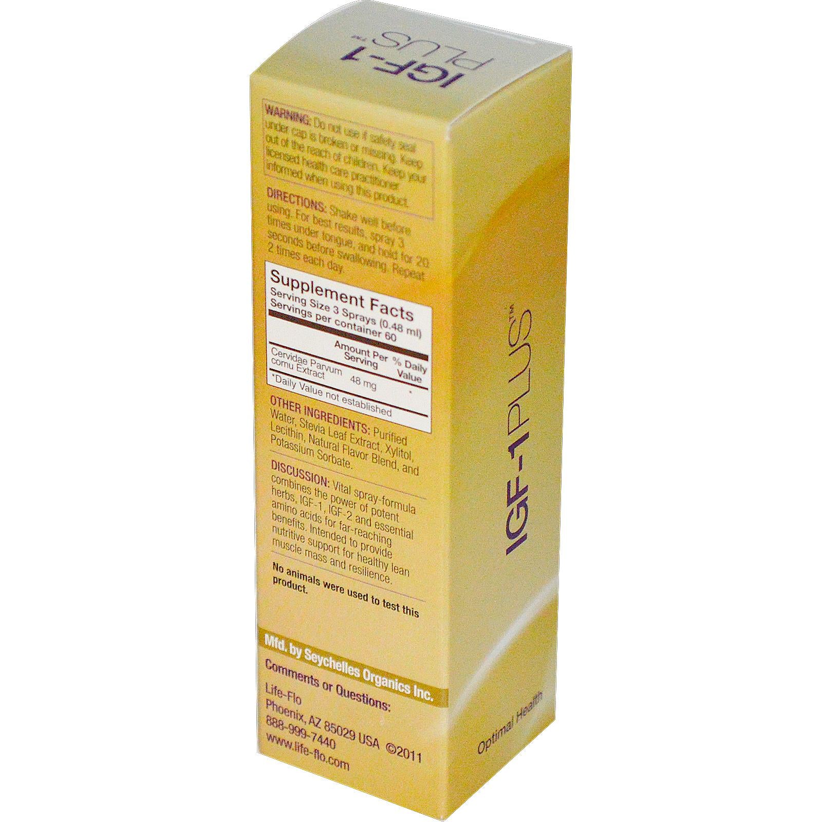 Life Flo Health, IGF-1 Plus, Liposome Sublingual Spray 30 ml