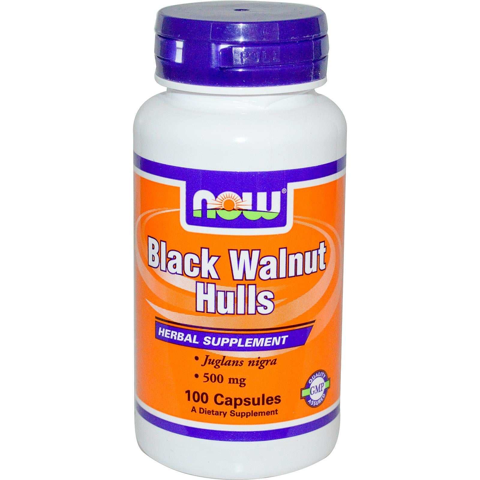 Now Foods Black Walnut Hulls 500mg 100 Capsules herbal supplement dietary product