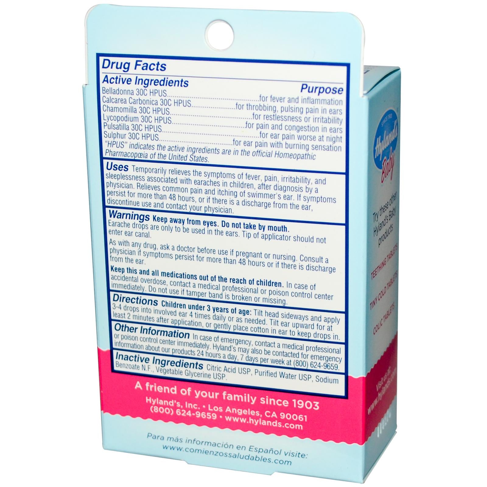 Hyland's, Baby, Infant Earache Drops, 10ml
