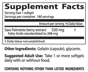 Doctor's Best Saw Palmetto Standardised Extract 320mg 180 Soft Gels