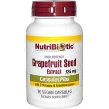 Load image into Gallery viewer, NutriBiotic, Grapefruit Seed Extract with Echinacea &amp; Artemisia Annua, 125mg, 90 Veggie Caps