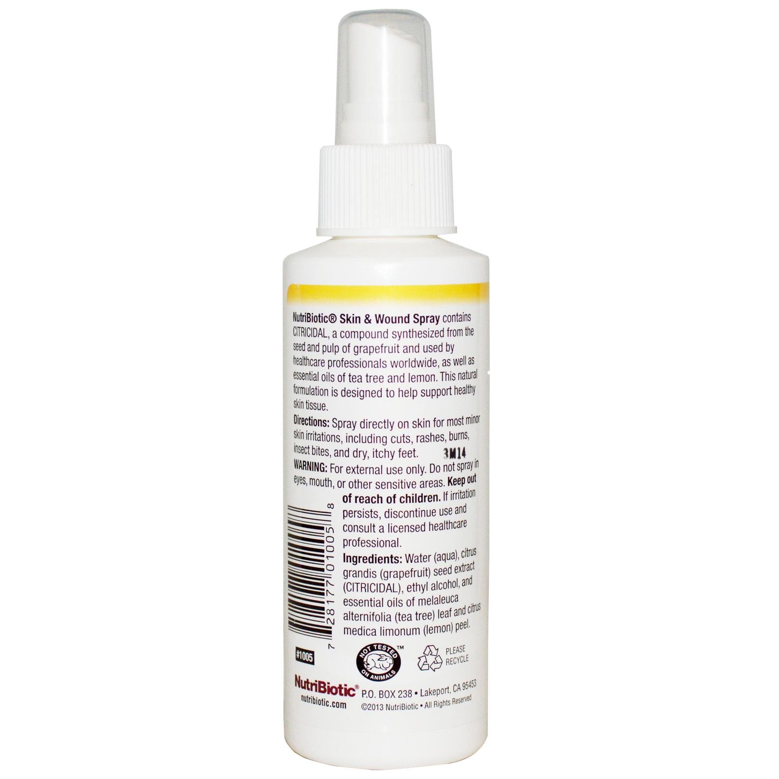 NutriBiotic, Skin & Wound Spray, With Grapefruit Seed Extract, 118ml