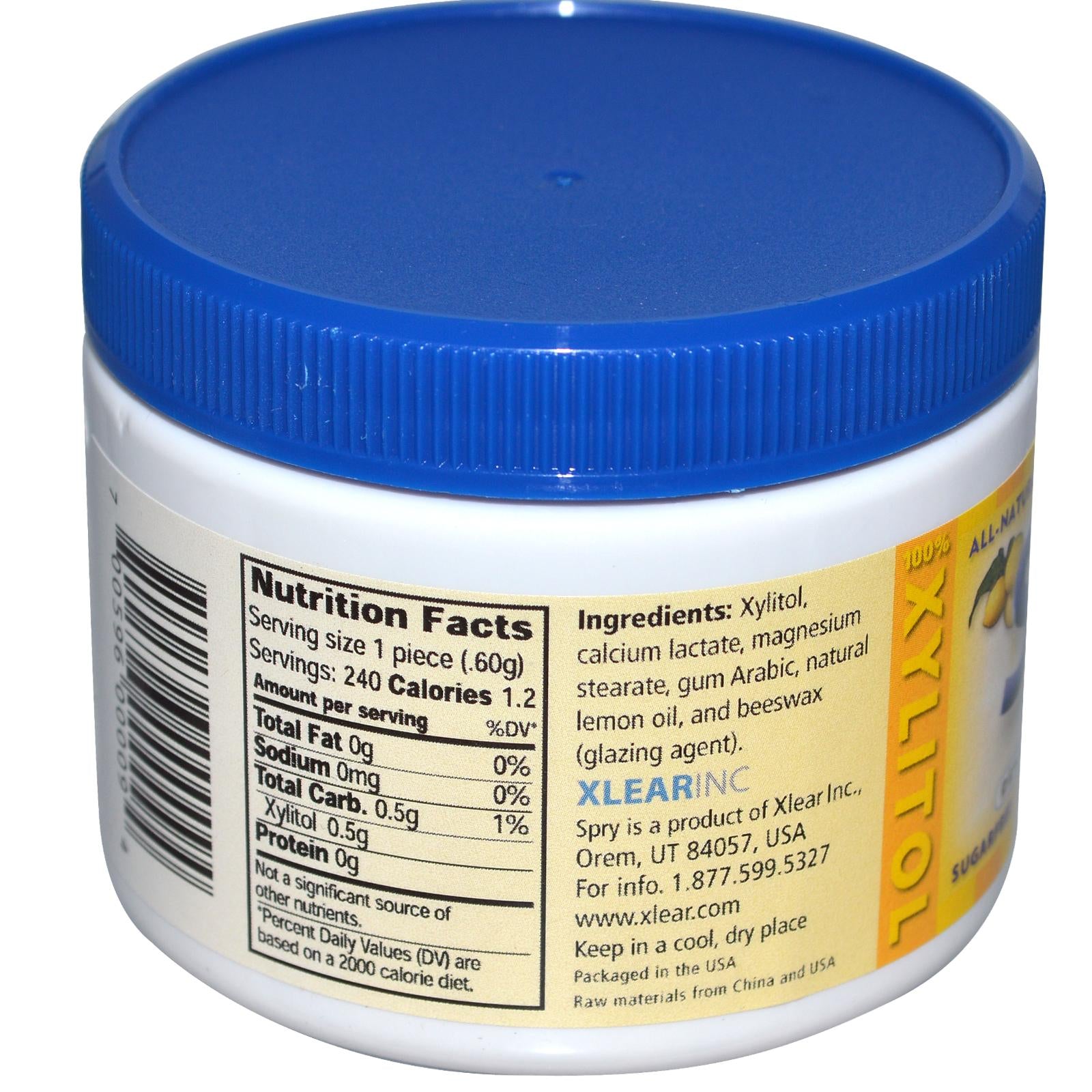 Xlear Inc (XClear) Spry, Lemonburst Mints, Sugar Free, 240 Count, 144 grams